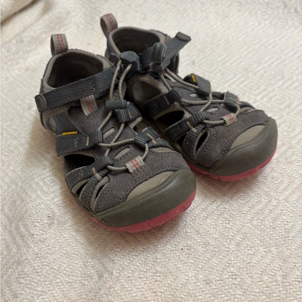 Kids Keen Grey and Pink Hiking Sandals